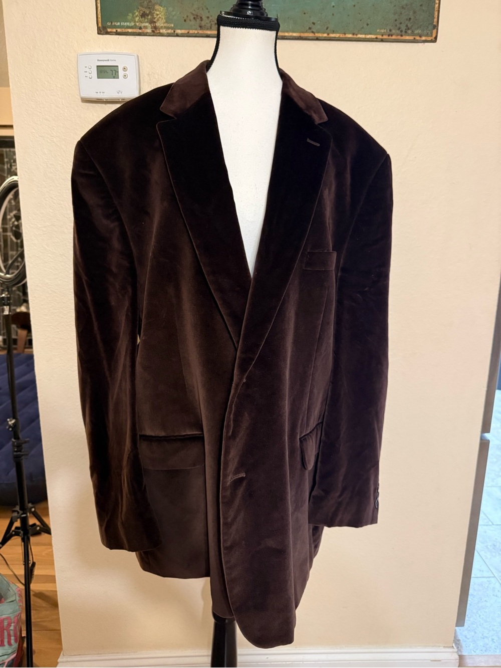 RALPH LAUREN Velvet Sports Coat 100% Cotton Mens Size 52R Blazer Jacket Dillards